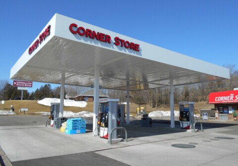 Gas station canopy built by TFC in Eagan, MN.