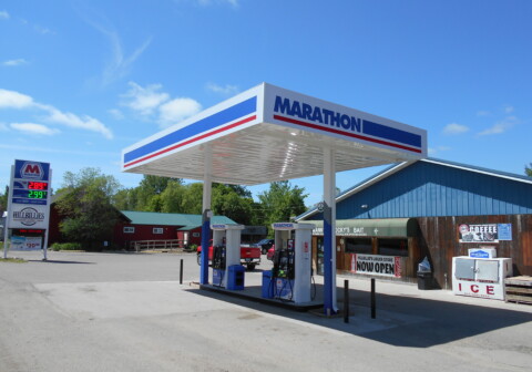 Gas station canopy built by TFC in Erhardt, MN.