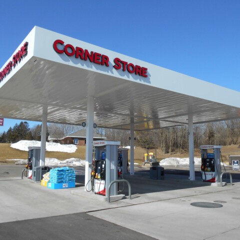 Gas station canopy built by TFC in Eagan, MN.