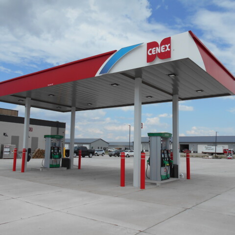 Gas station canopy built by TFC in Harrisburg, SD.