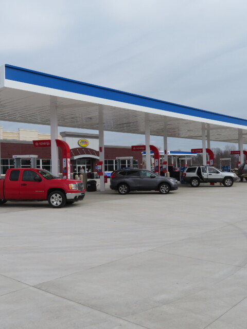 Gas station canopy built by TFC.