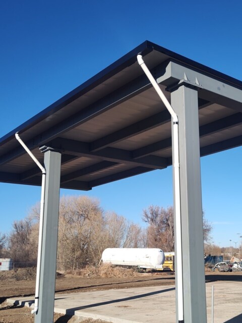 A cantilevered canopy in Loveland, Colorado.