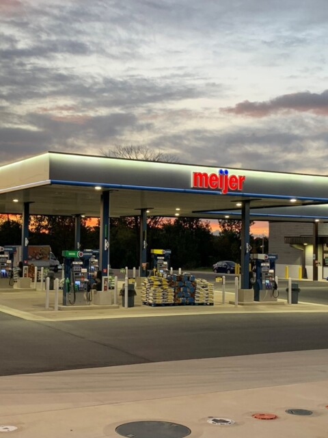 Meijer gas station canopy designed, fabricated, and built by TFC.