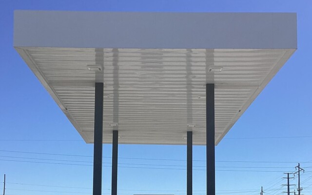 Simple gas station canopy built by TFC.