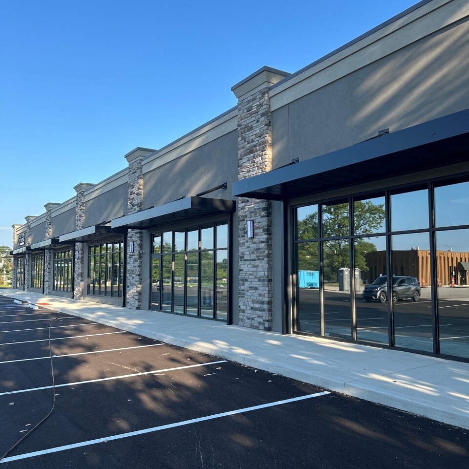 Awnings built and installed by TFC on an Anytime Fitness.