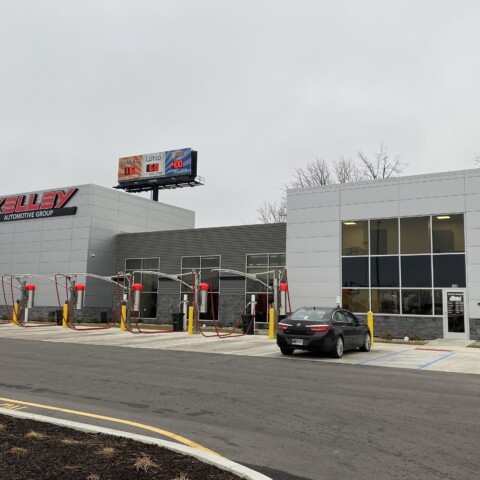 Wall paneling installed on the exterior of a carwash by TFC.