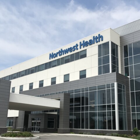 MCM wall paneling designed, fabricated, and installed by TFC on a hospital.