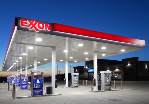 Gas station canopy built by TFC in Bismarck, ND.