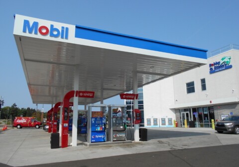 Gas station canopy built by TFC in St. Paul, MN.