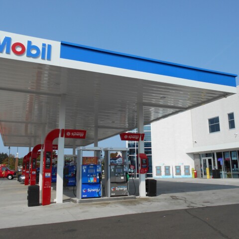 Gas station canopy built by TFC in St. Paul, MN.