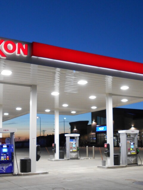 Gas station canopy built by TFC in Bismarck, ND.