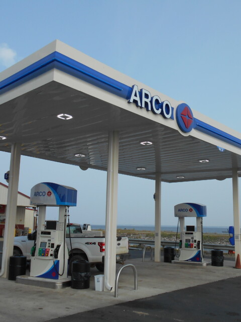 Gas station canopy built by TFC in St. Michael, ND.